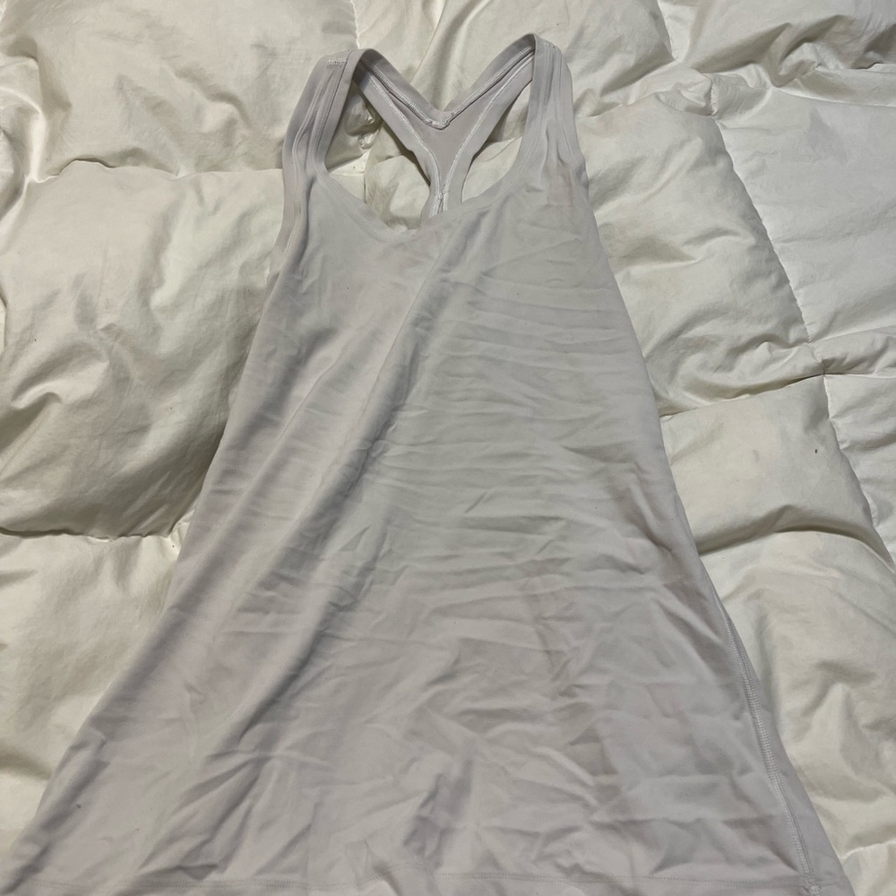 WHITE LULULEMON TANK TOP, cool racerback tank